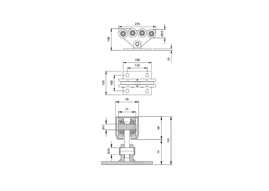 CHARIOT PR PORTAIL SUSPENDU