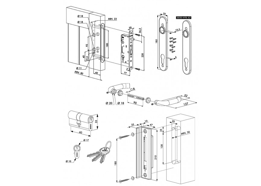 P00014321 - H-wood+3006i-h+vsz cyl 60mm+2x3020hyb-a2+shkw-alum