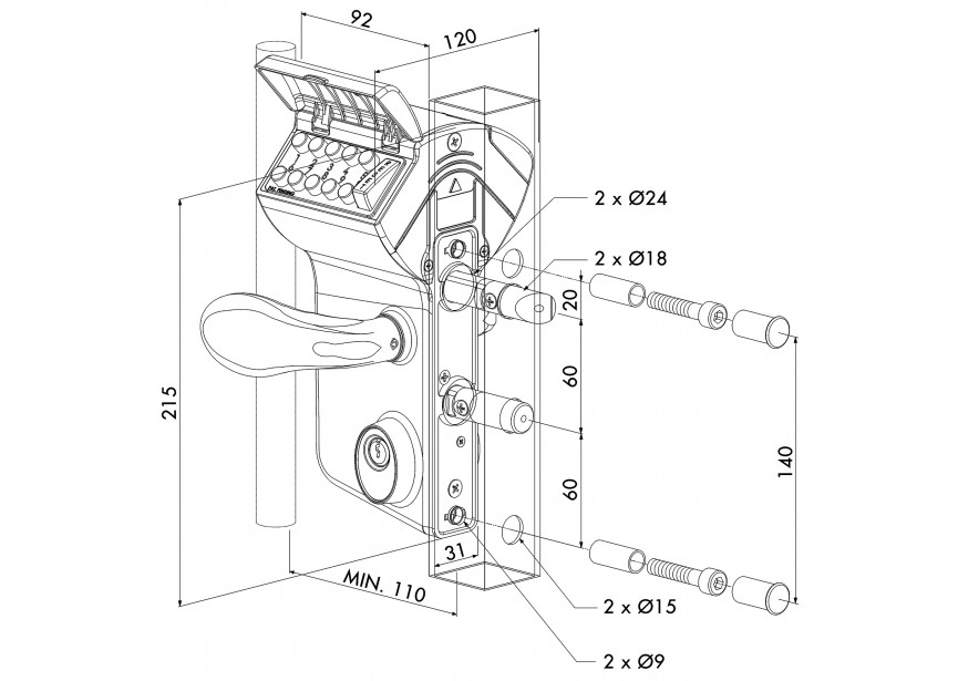 LMKQ30V2LVSZC-7016~~P00013424-7016 - Mechanisch codeslot-vkt 30-50mm-antraciet