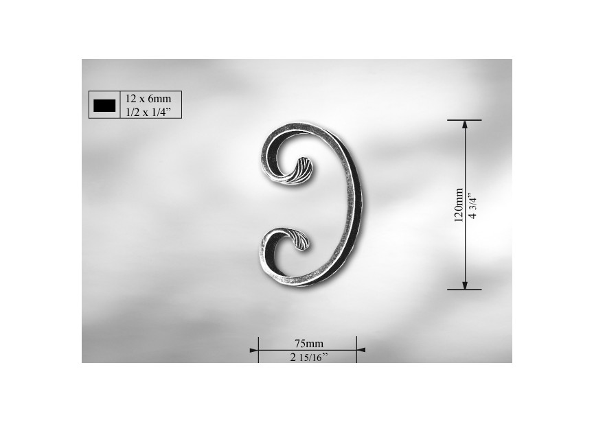 VOLUTE 120X75MM - 12X6MM.