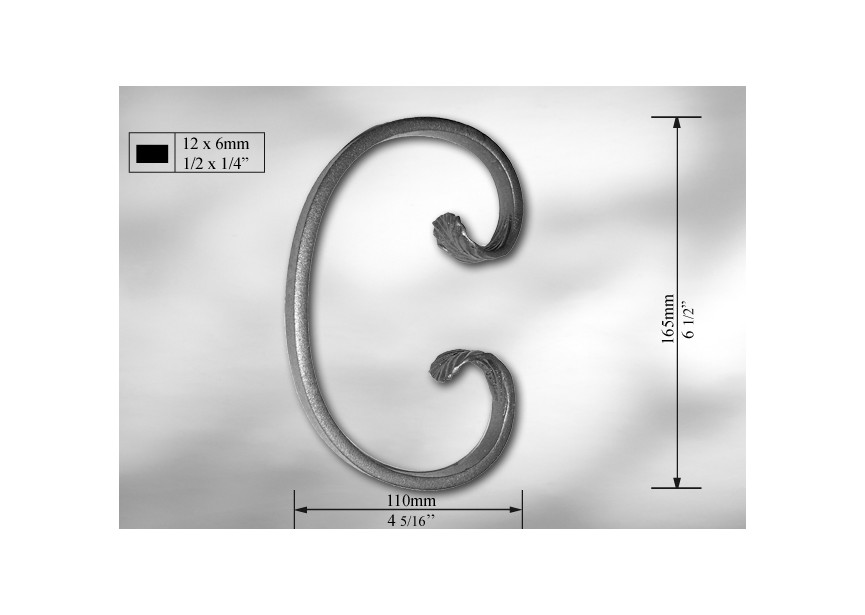 C1601~~KRUL 165X110MM - 12X6MM.