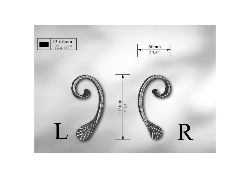 VOLUTE 60MM GAUCHE