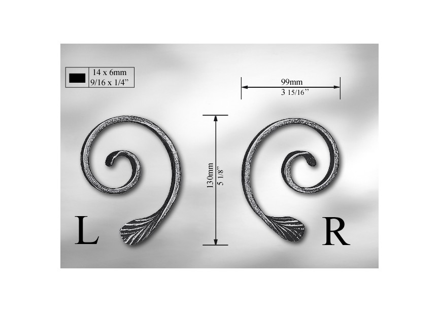 VOLUTE 99MM. DROITE