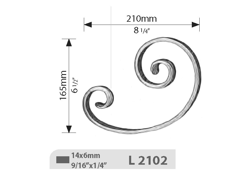 VOLUTE 165X210 - 14X6MM.