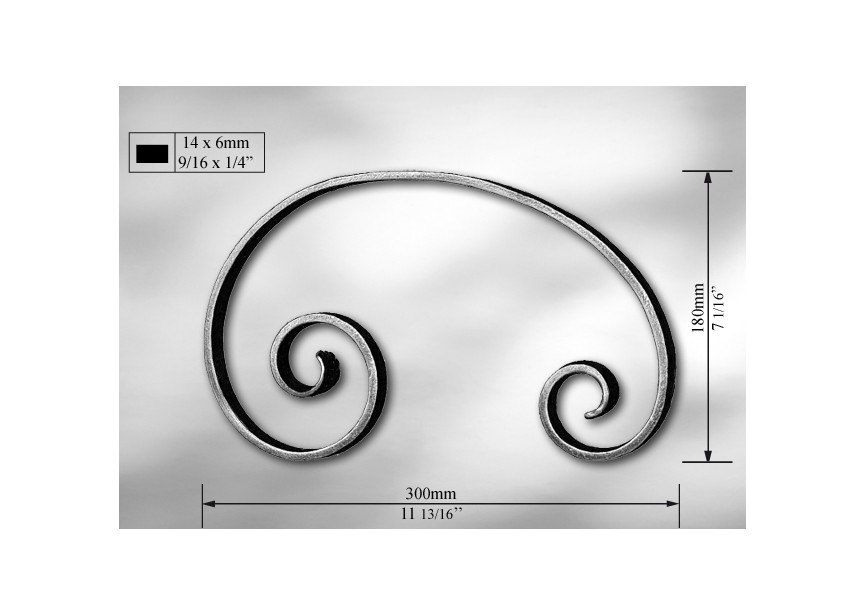 VOLUTE 180X300 14X6MM.