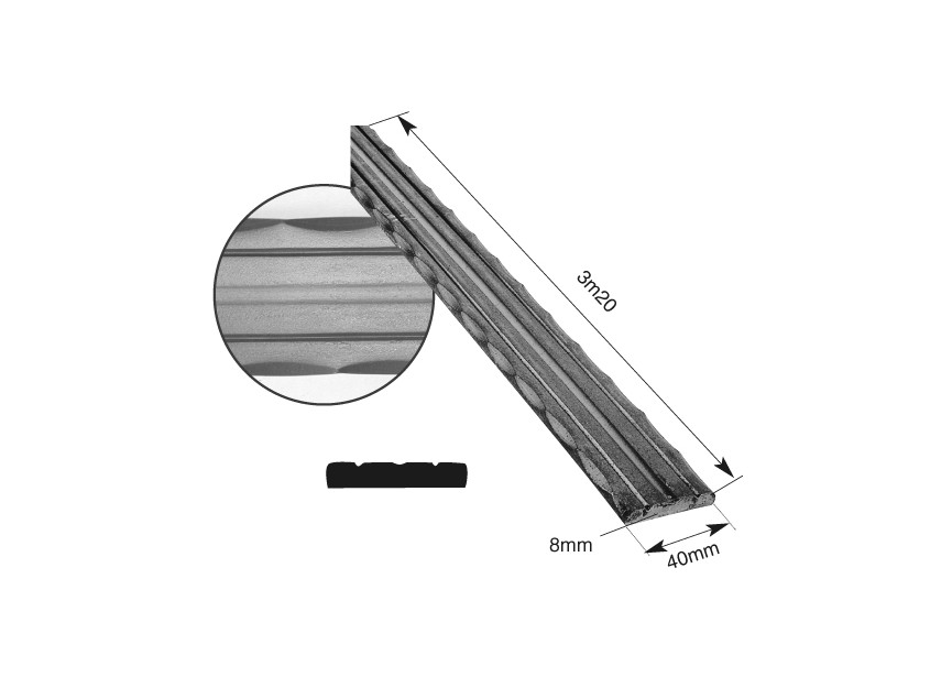 MC300~~HANDGREEP 40 X 8 MM.