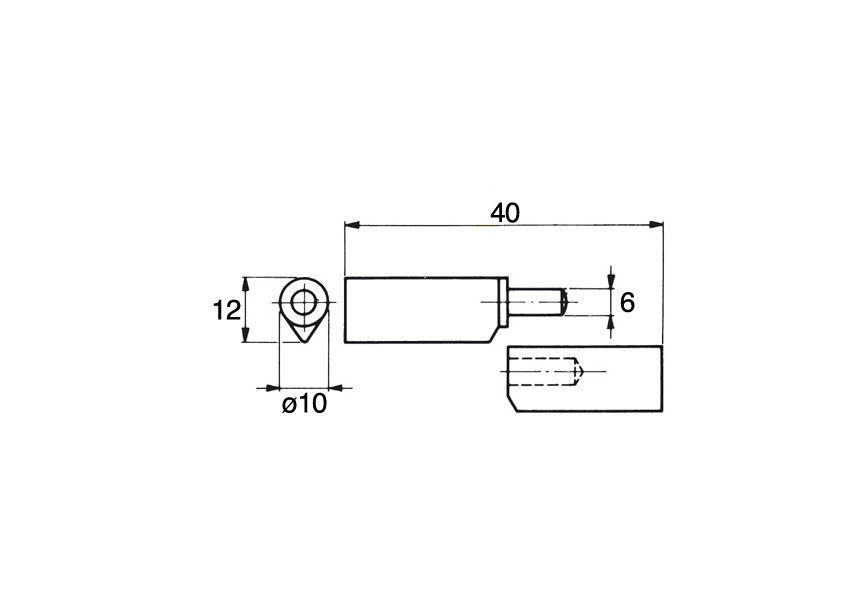 PAUMELLE A SOUDER EN INOX - 40MM