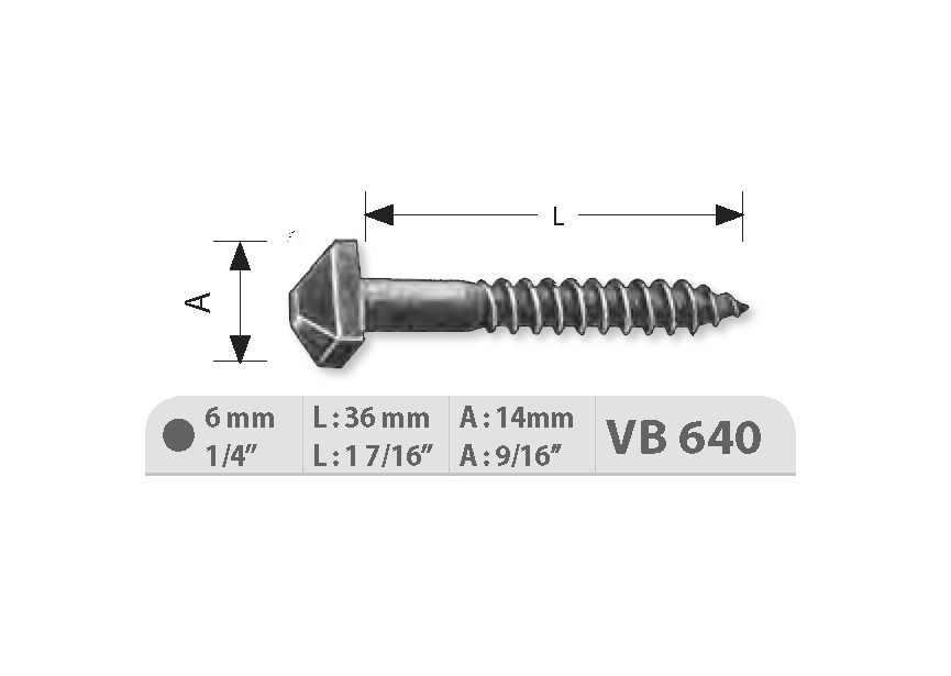 VB640~~HOUTSCHROEF MET VIERK. KOP