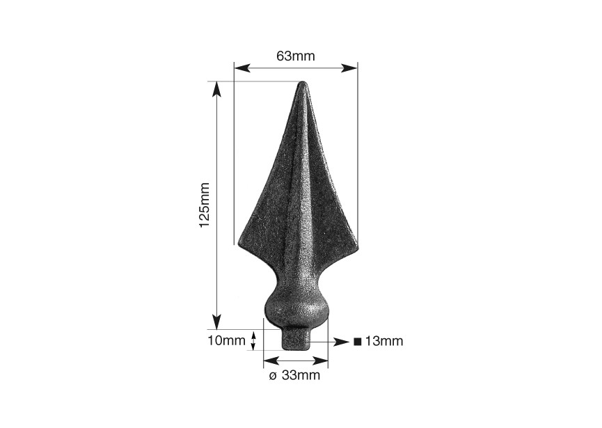 156~~LASBARE SPEERPUNT 125X63MM