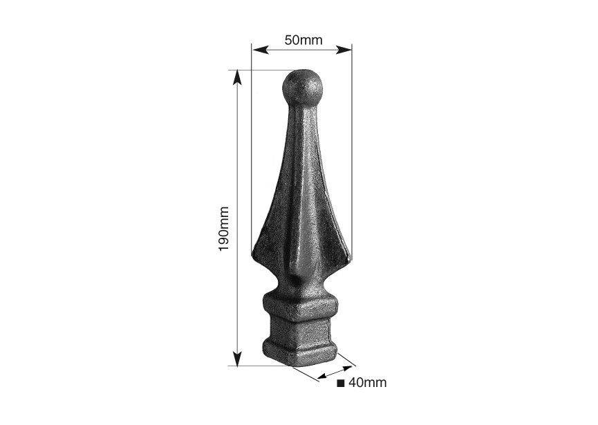 162G~~LASBARE SPEERPUNT 190X40MM