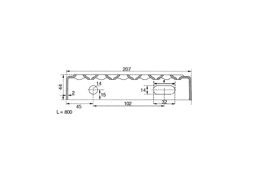 AP230T8X207~~TREDE AP2-30-MAW(2MM PLAAT)800X207