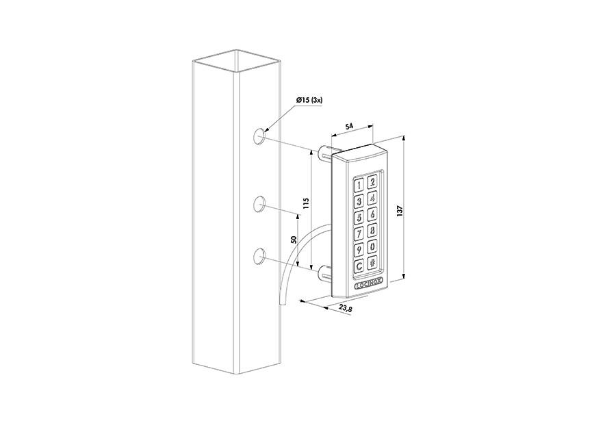 SLIMSTONE-2-SILV~~P00009877-SILV - Codeklavier met 2 interne relais-zilver