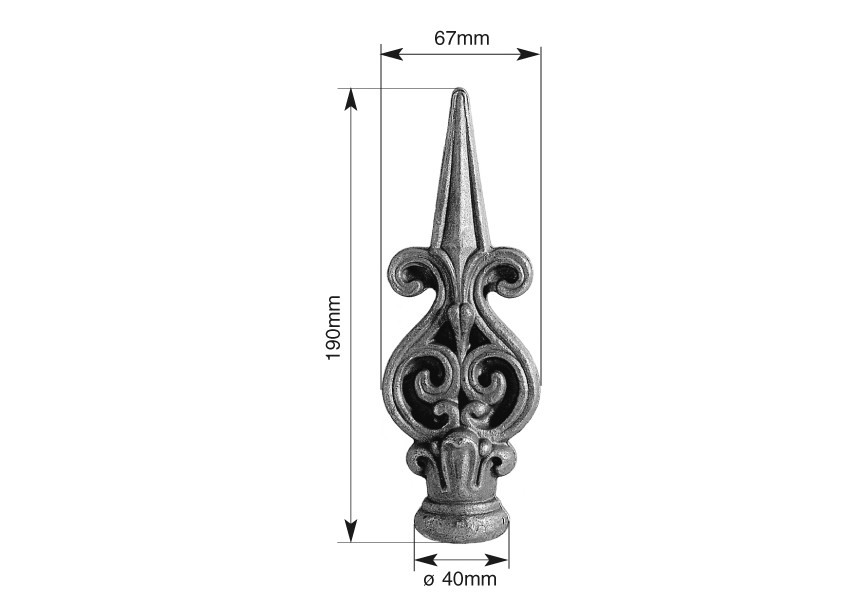 170G~~LASBARE HEKPUNT 190X67MM