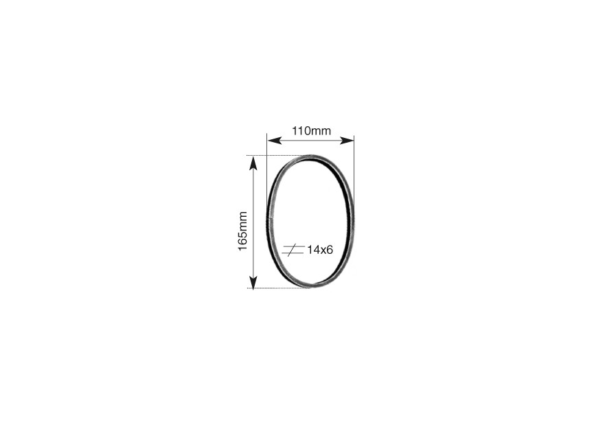 OV112~~OVALE RING 110MM 14X6MM.