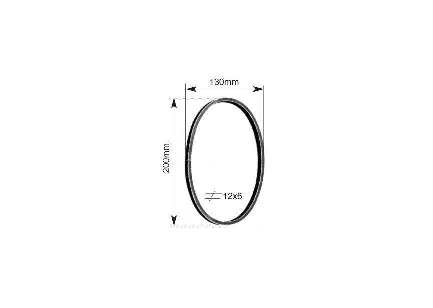 OV131~~OVALE RING 130MM 12X6MM.