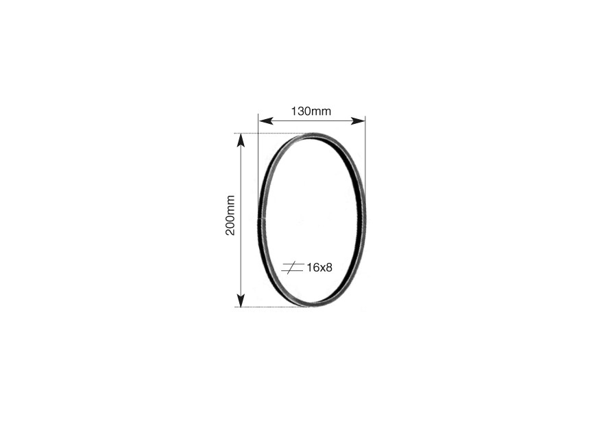 OV134~~OVALE RING 130MM 16X8MM.