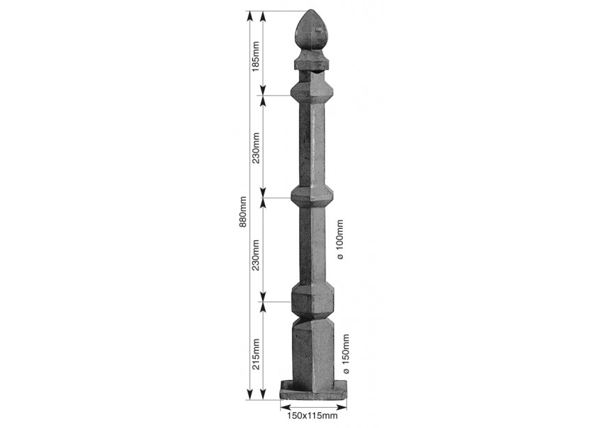 POTEAU EN FONTE GR.880MM - JUSQUÀ FIN DE STOCK !!!!