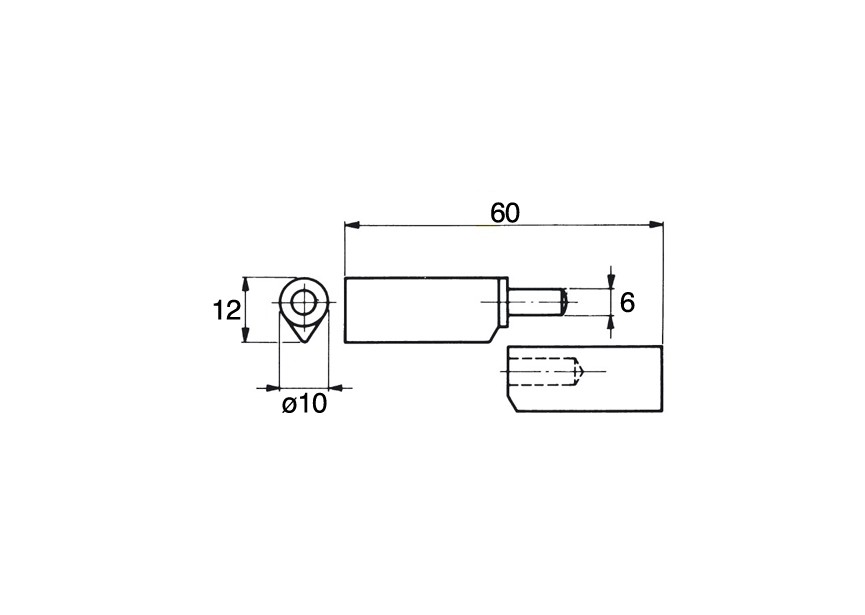 PAUMELLE A SOUDER EN INOX - 60MM