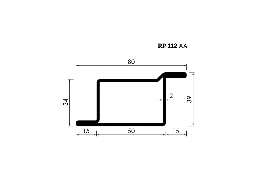 RP112AA~~L=6000mm HOP profiel in brut staal Z(V)34x50x15x2