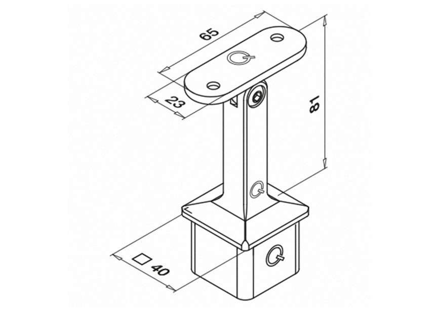 Support orientable de main-courante plate -