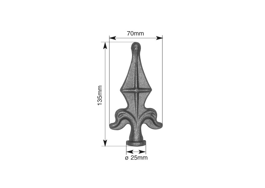 POINTE DE LANCE SOUDABLE 135X70MM