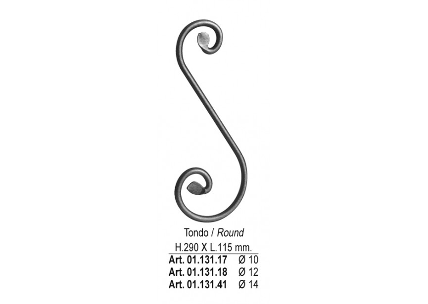 01.131.18~~S-KRUL 290X115MM ROND 12 MM