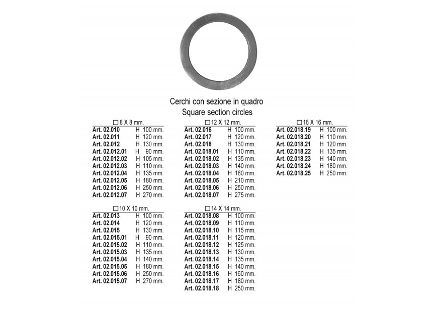 CERCLE H 275MM # 12 MM