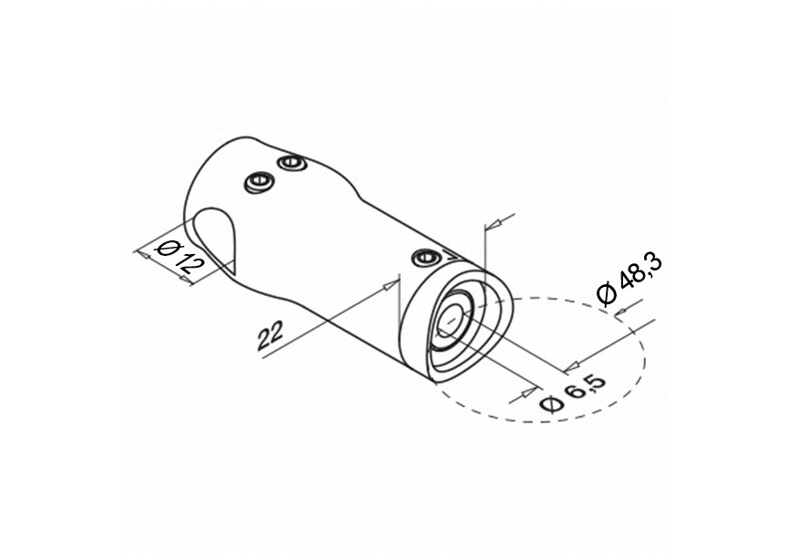 140834-048-12~~Dwarsstafhouder 90° binnenhoek voor 12 mm staf