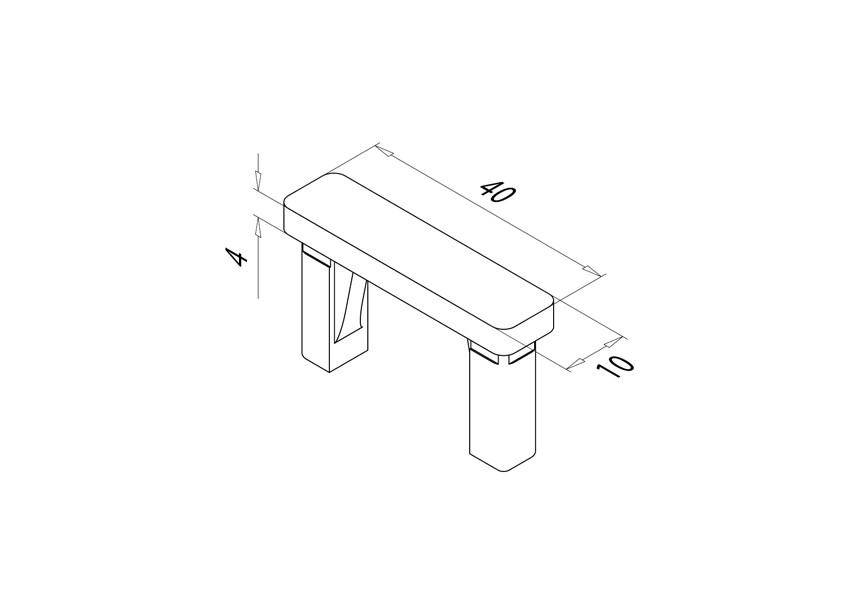 Square-Line - Embout p/ tube 40 x 10 mm