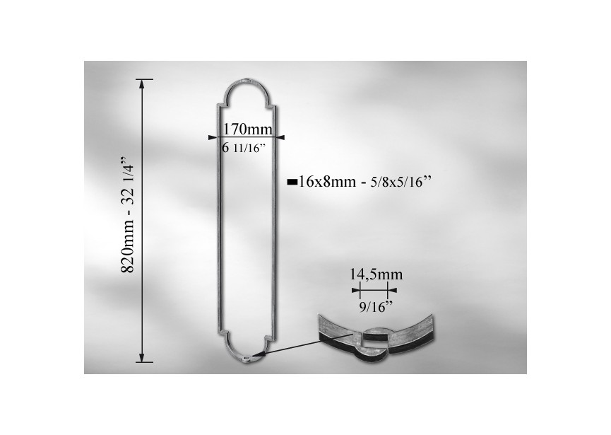 B101~~SPIJL - LENGTE 820MM.