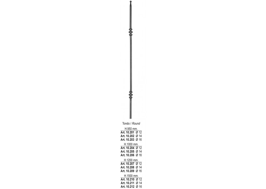 10.210~~SPIJL LENGTE 1500MM.