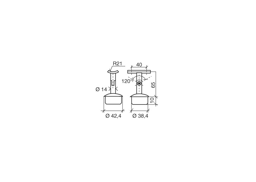 IN442008~~VERSTELB.LEUNINGH.+BEVESGTIG.P.BUIS 42.4 X 2MM