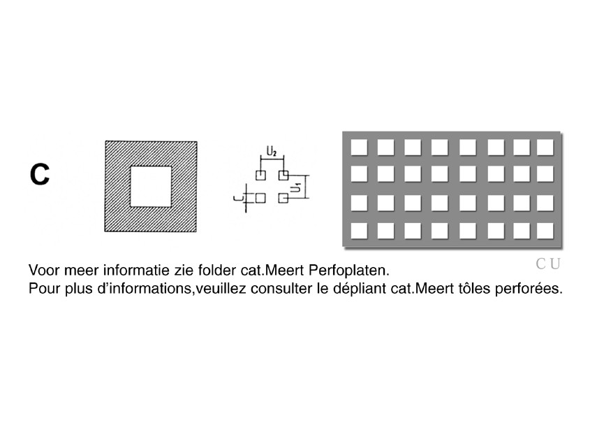 PVS221~~PERFO VIERKANT STAAL 10 MM, 2500X1250X2 C10 U14