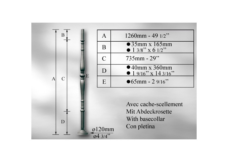 P700~~SIERSPIJL - 1260MM