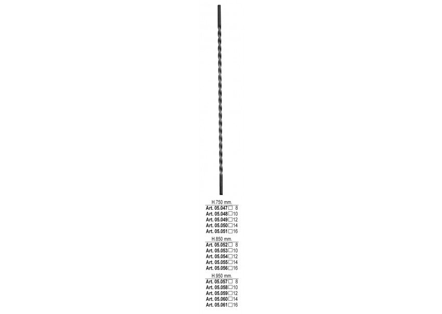 05.050~~SPIJL H 750MM # 14 MM