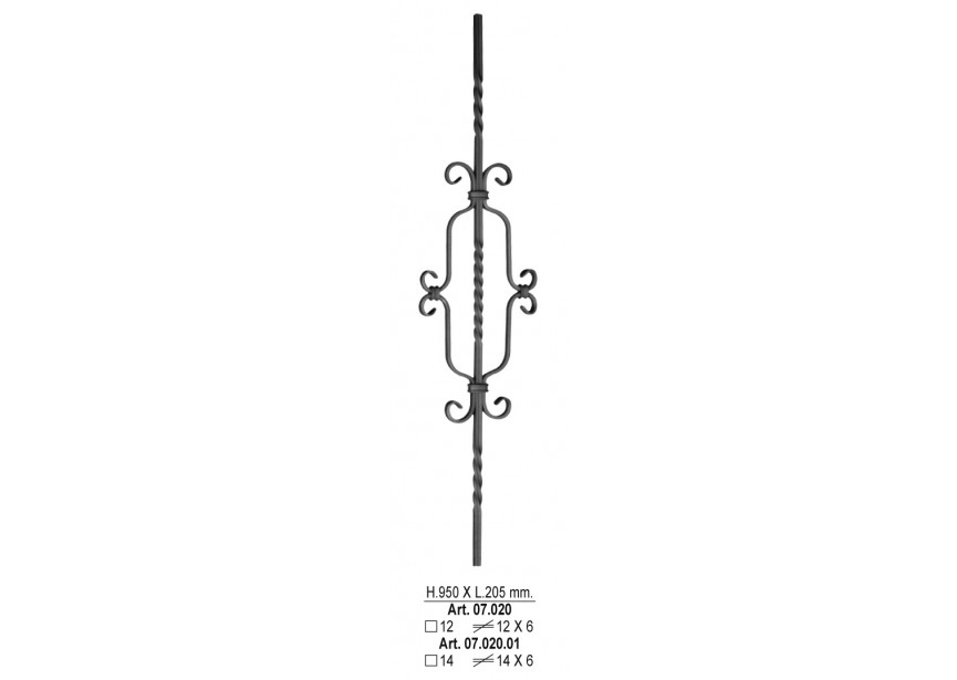 07.020.01~~SPIJL 950 X 205 MM - 14X6