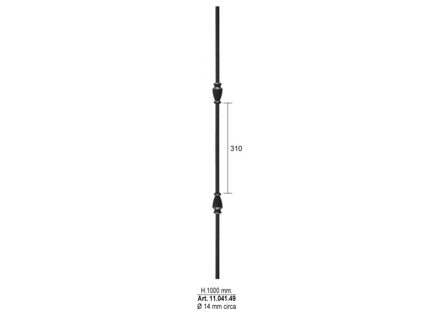 11.041.49~~SPIJL H. 1000MM o 14MM