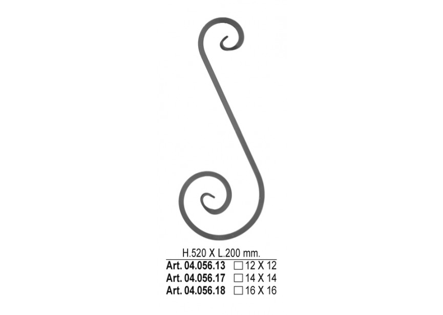 04.056.18~~S-KRUL 520X200MM # 16 MM