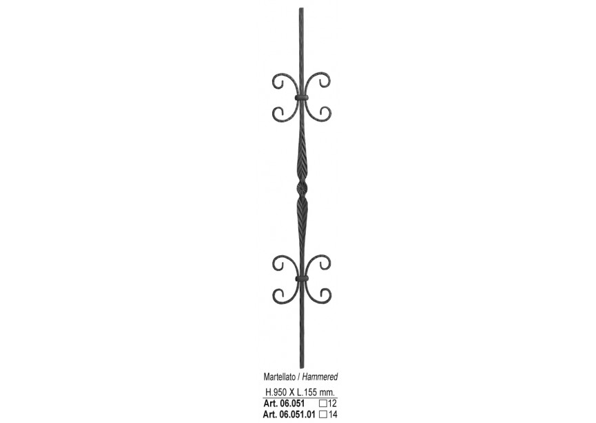 06.051.01~~SPIJL 950x155MM #14MM