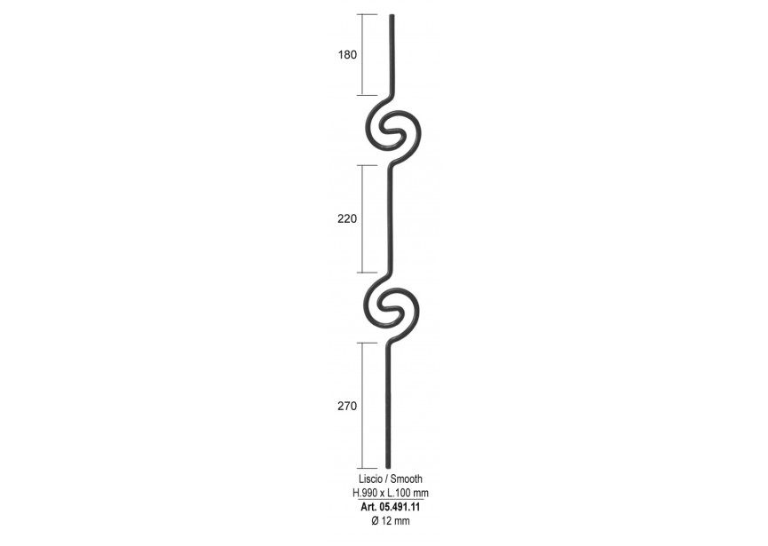 BARREAU H 990X100MM o 12MM