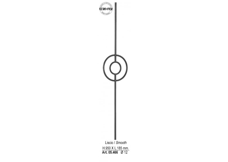 BARREAU H 950X185MM o 12MM