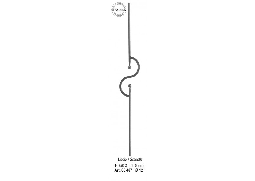 BARREAU H 950X110MM o 12MM