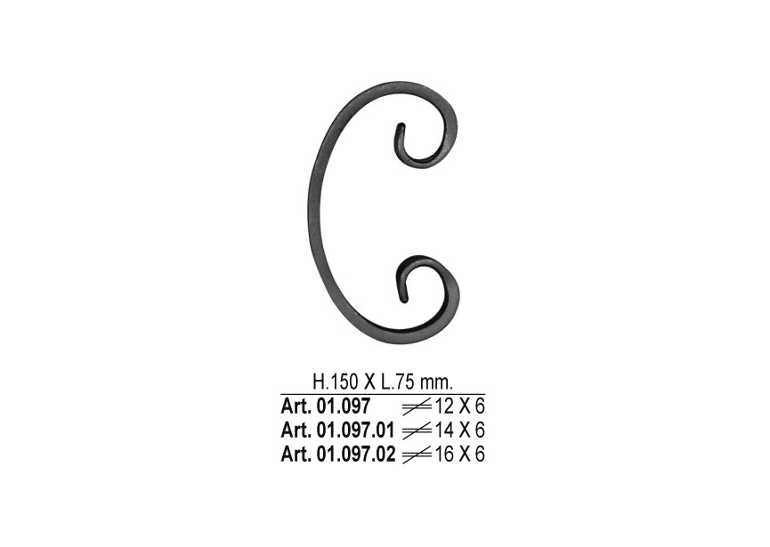 01.097.02~~C-KRUL 150X75MM - 16X6MM