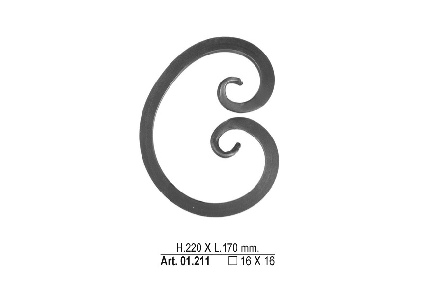 01.211~~C-KRUL 220X170MM - # 16 MM