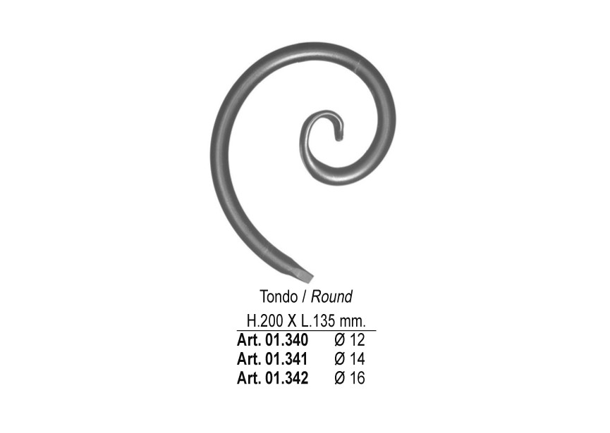 01.342~~C-KRUL 200X135MM - o 16 MM