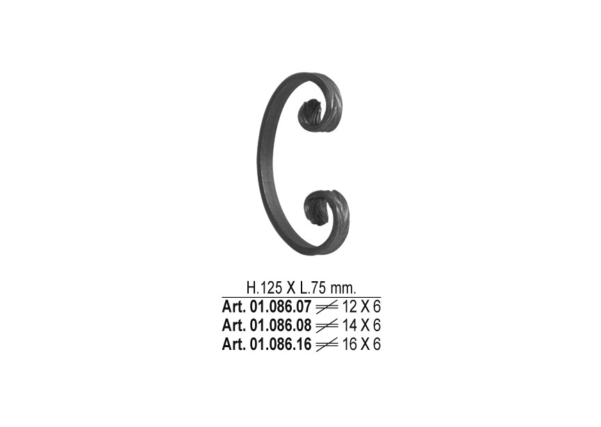 01.086.07~~KRUL 125X75MM 12X6MM