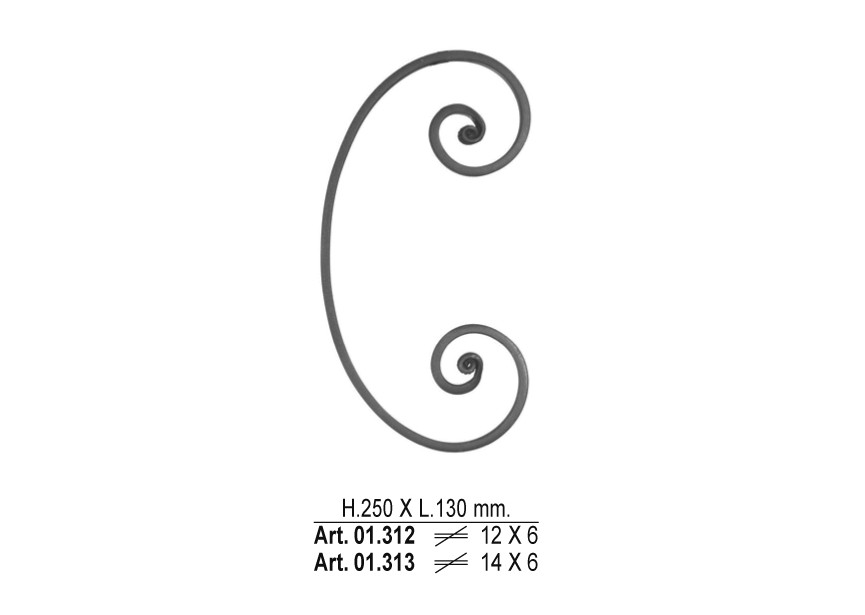 01.312~~C-KRUL 250X130MM - 12X6MM