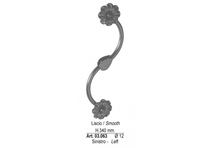 ELEMENT DECORATIF H 340MM o12MM GAUCHE