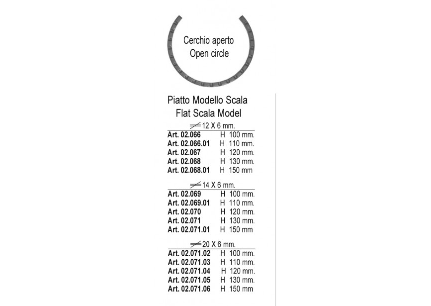 CERCLE OUVERT H 150MM 20X6MM