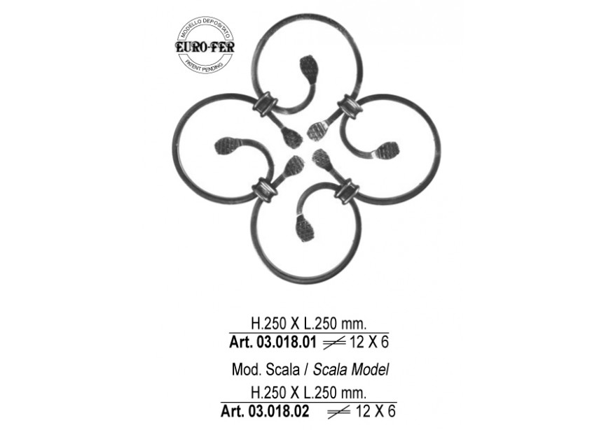 ELEMENT DECORATIF 250X250MM 12X6MM